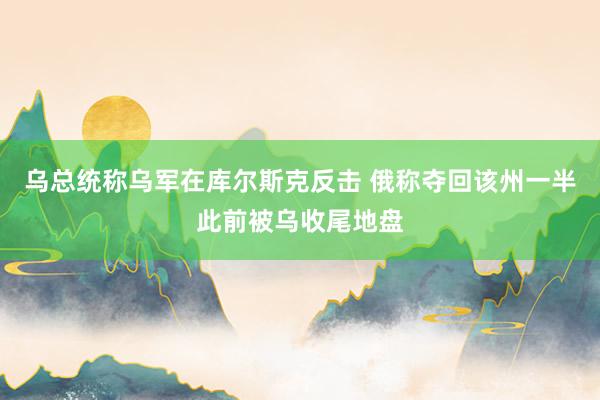 乌总统称乌军在库尔斯克反击 俄称夺回该州一半此前被乌收尾地盘