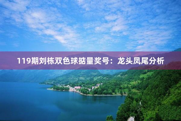 119期刘栋双色球掂量奖号：龙头凤尾分析
