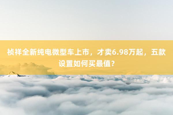 祯祥全新纯电微型车上市,才卖6.98万起,五款设置如何买最值?