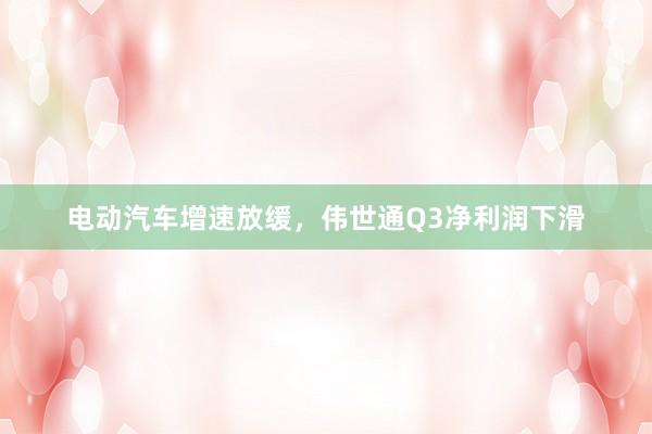 电动汽车增速放缓，伟世通Q3净利润下滑