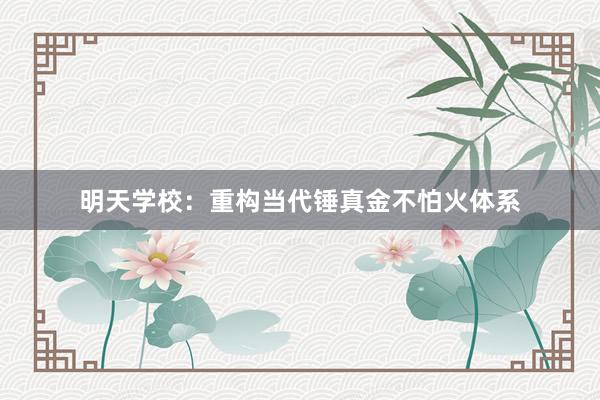 明天学校：重构当代锤真金不怕火体系